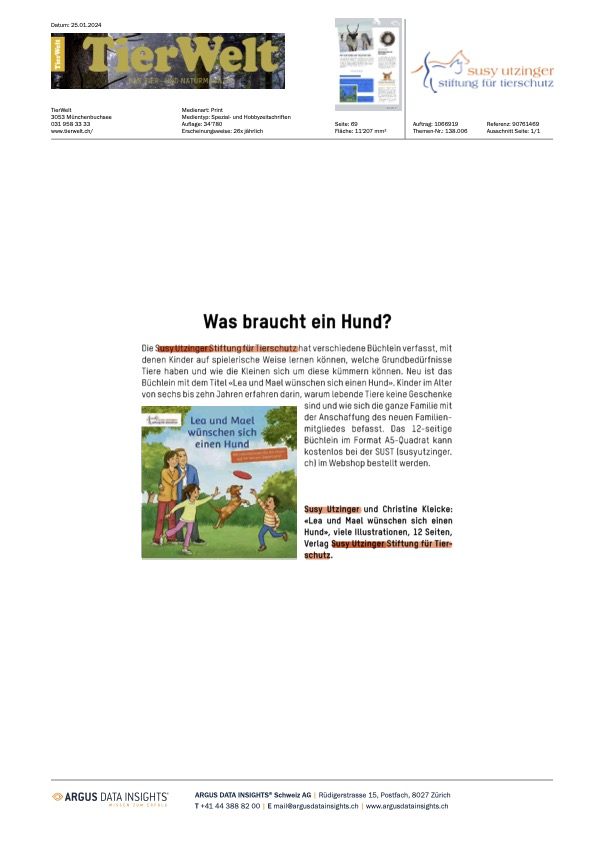 TierWelt - Januar 2024