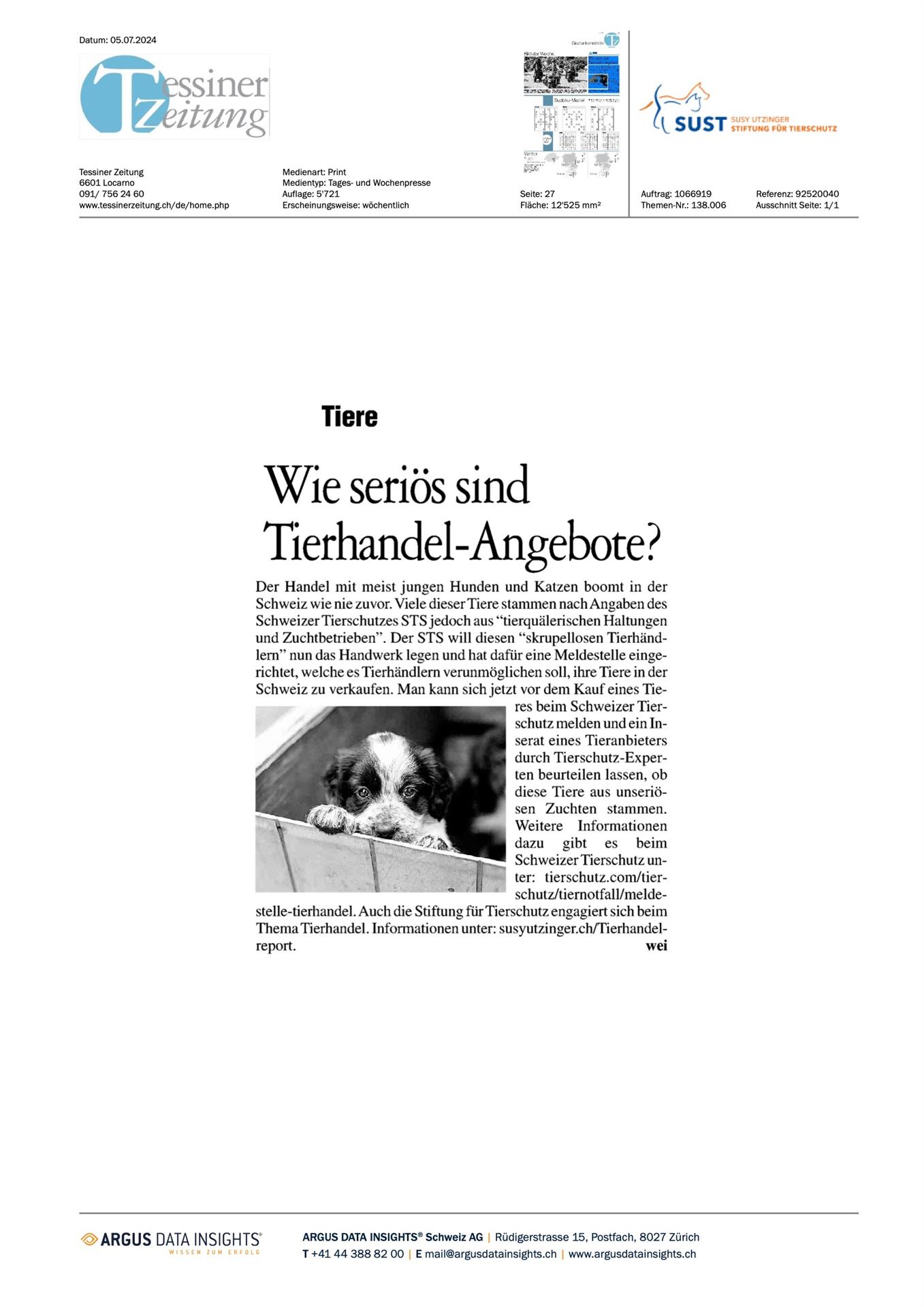 Tessiner Zeitung - Juli 2024