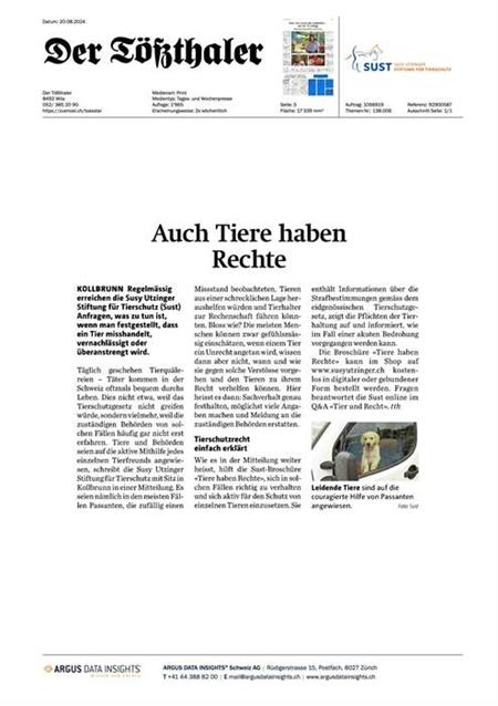 Der Tössthaler - August 2024