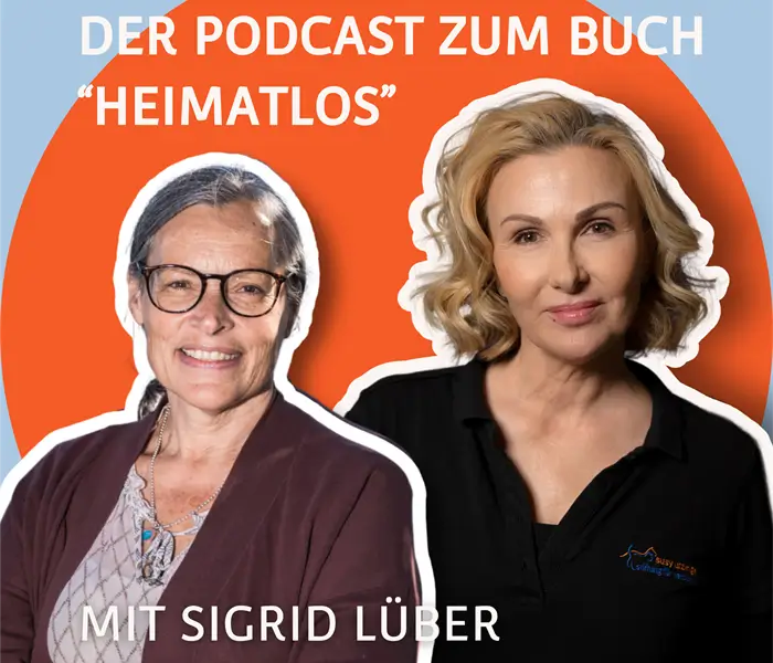 Cover Folge Nummer 3 des SUST Podcasts "Heimatlos" mit Sigrid Lüber