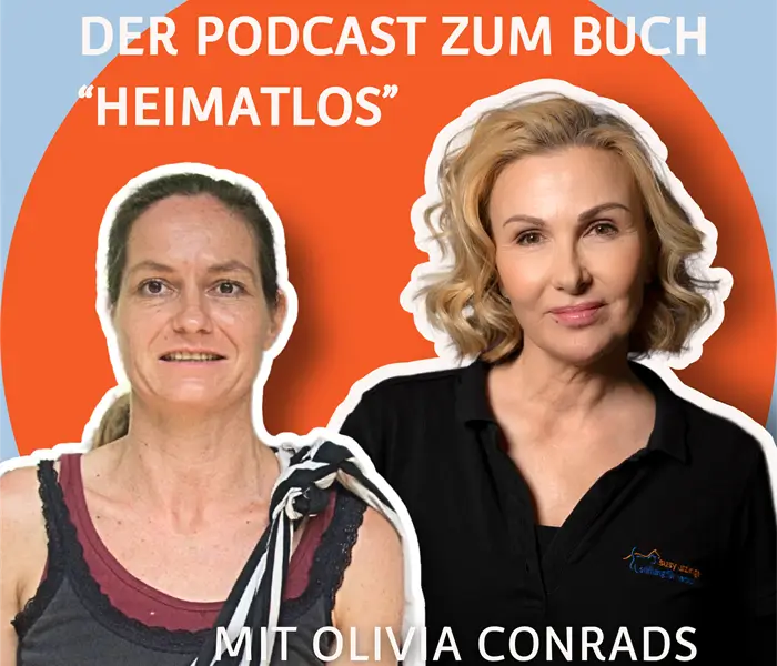 Cover Folge Nummer 8 des SUST Podcasts "Heimatlos" mit Olivia Conrads