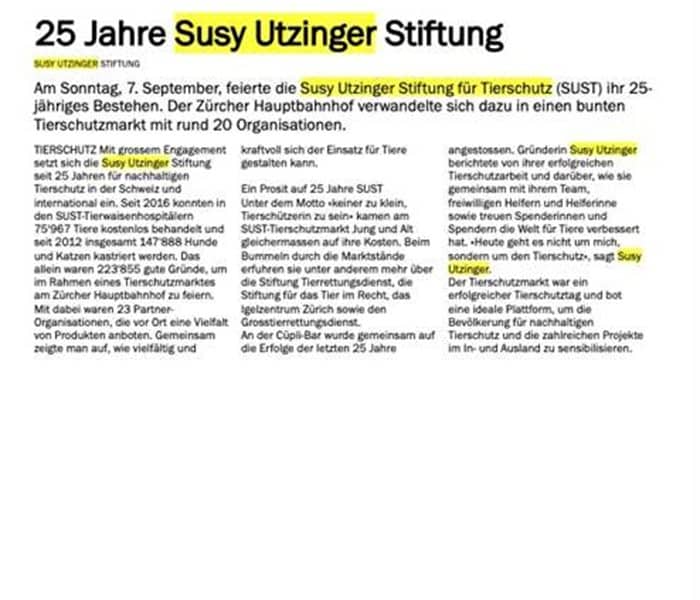 thumbnail_2025-09-23_Elgger-Aadorfer-Zeitung_25-Jahre-Susy-Utzinger-Stiftung